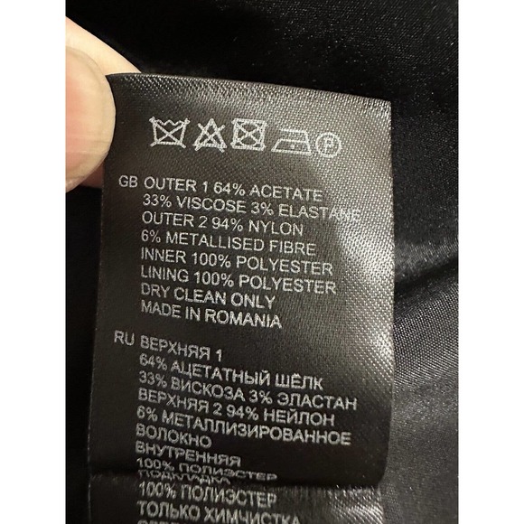 Reiss Suzy black lace Party jumpsuit, sleeveless Vneck and vback. Size 8 Women - Picture 7 of 7